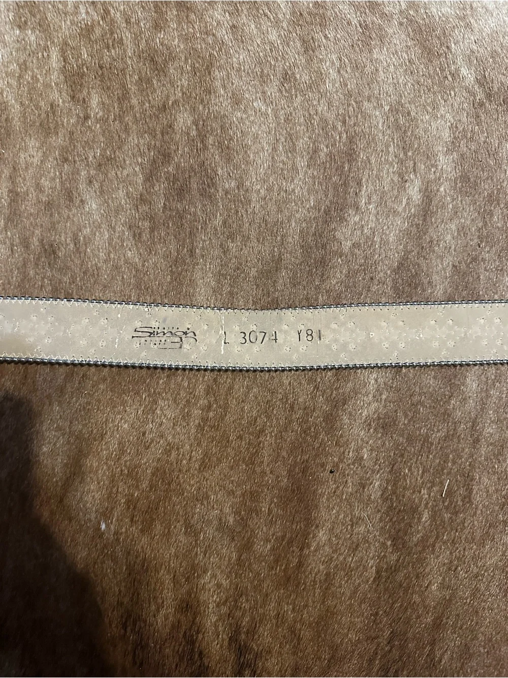 B.B. Simon Brown Hair on  Leather Belt with Swarovski  Crystal Buckle